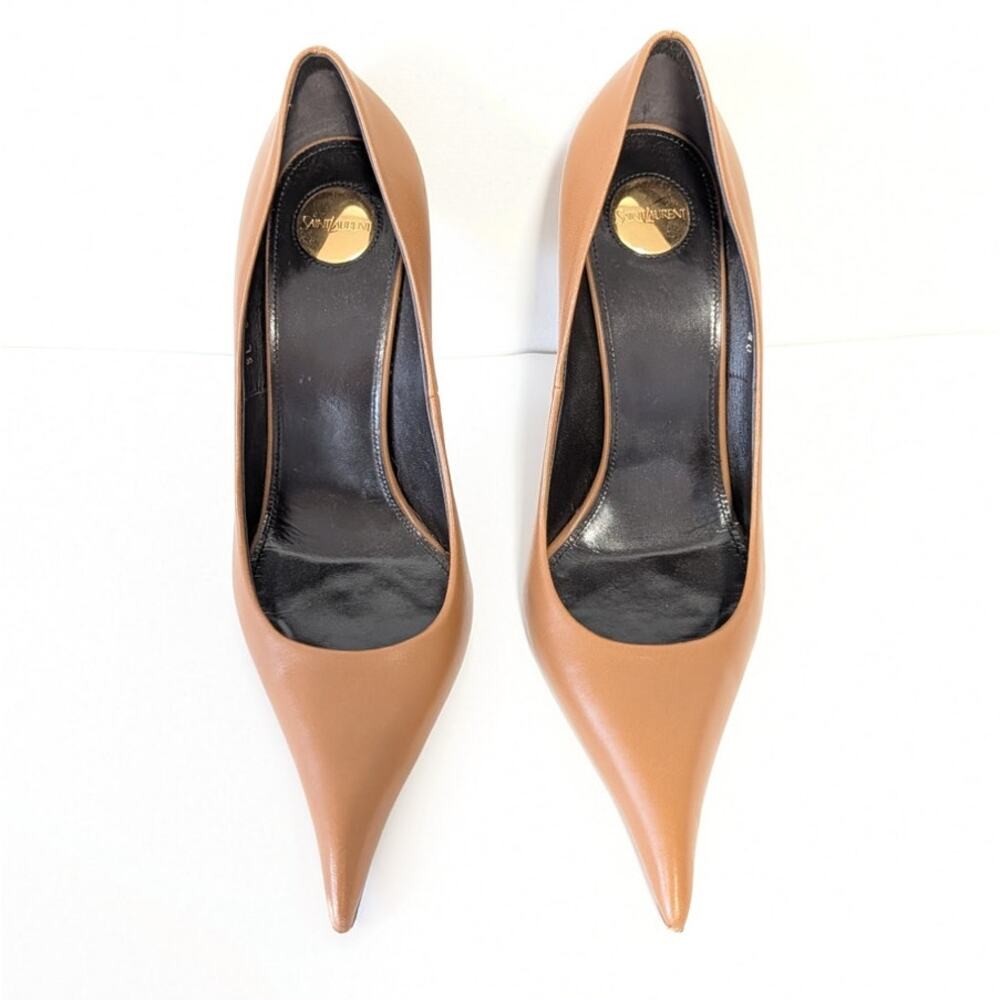 Saint Laurent Élysée 105 Pumps Womens EU40/US10 Smooth Leather Stiletto Heels - Picture 2 of 15
